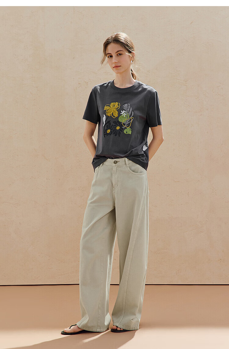 INMAN Fresh Cool Letter Print Short Sleeve T-Shirt 2026 Summer New Loose Drop Shoulder Half Sleeve Top for Women 18